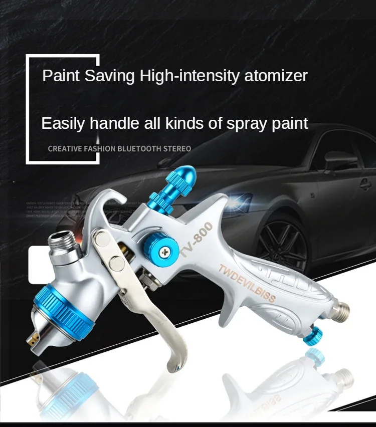 TV-800 Automotive topcoat varnish paint Painting 1.3mm caliber High width atomization HVLP Provincial lacquer Pneumatic spraygun