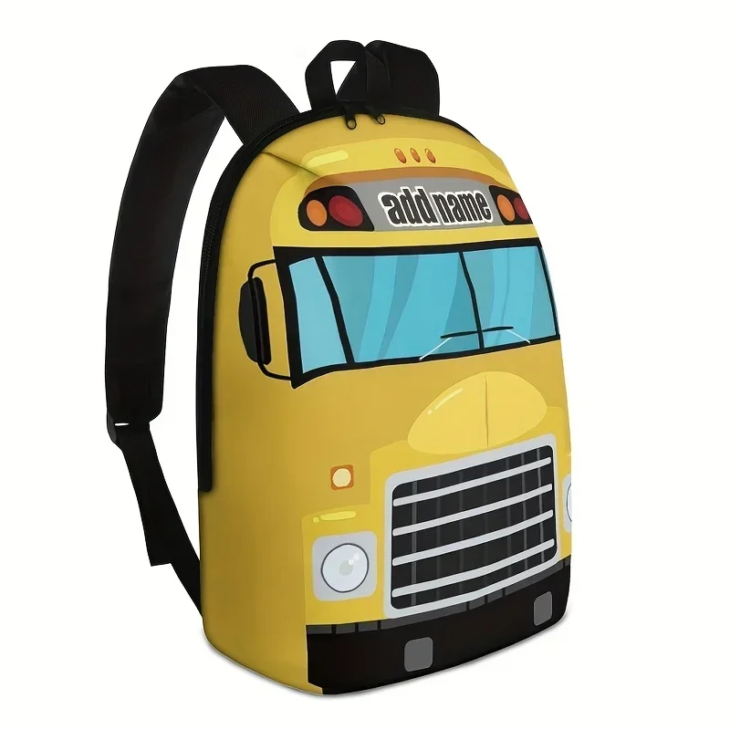 1pc Customizable Polyester Backpack, Cute Lightweight College Book Bag With Adjustable Straps, Machine Washable, Buckle Closure,