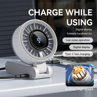 Xiaomi 2025 Digital Display Handheld Fan High-speed Small Cool Mini Portable Type-C For Desktop Folding 100 Level Hanging