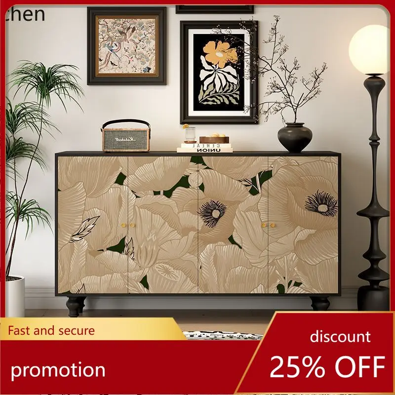 

CZ Painted Solid Wood Sideboard Cabinet Living Room Storage Cabinet Hotel Homestay Bedroom Storage Cabinet