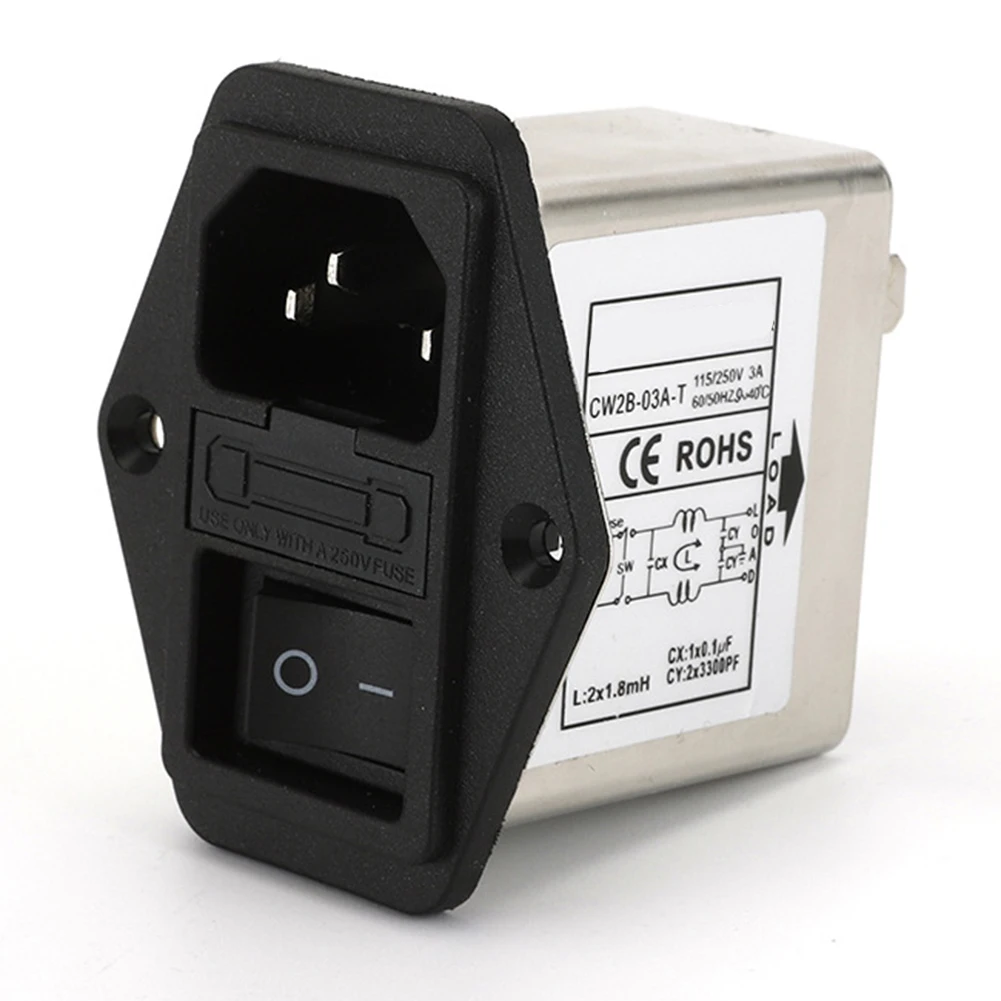 Sleek Integrated Design of 230V For EMI Power Filter with for iec Configuration and Protective Fuse for Commercial Use