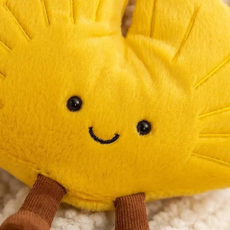 귀여운 단풍잎 은행잎 봉제인형 카와이 웃는 잎사귀 다리 달린 만화 인형 부드러운 봉제 크리스마스 선물 소녀용