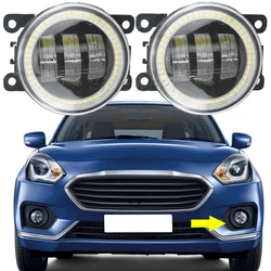 2Pieces Car LED Lens Fog Lights Assembly Angel Eye DRL Daytime Runinng Light Lamp for Maruti Suzuki DZire 2017 2018 2019 2020