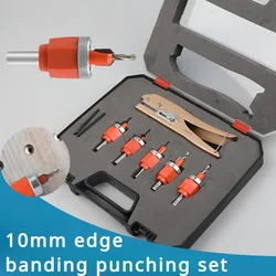 10mm Edge Banding Punching Pliers and Countersink Drill Bit Set PVC Card Pliers Carpentry 8mm Shank Screw Nail-eyes Masking Tool