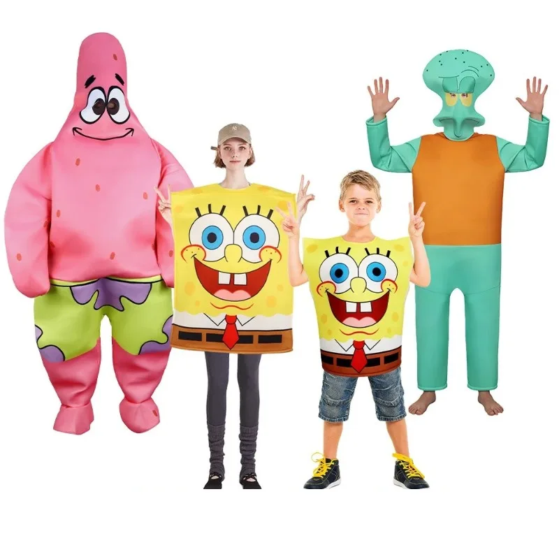 

Halloween Cosplay Costume Cartoon Anime Square Sponge Patrickstar Jumpsuit Carnival Party Role Playing Outfits for Unisex