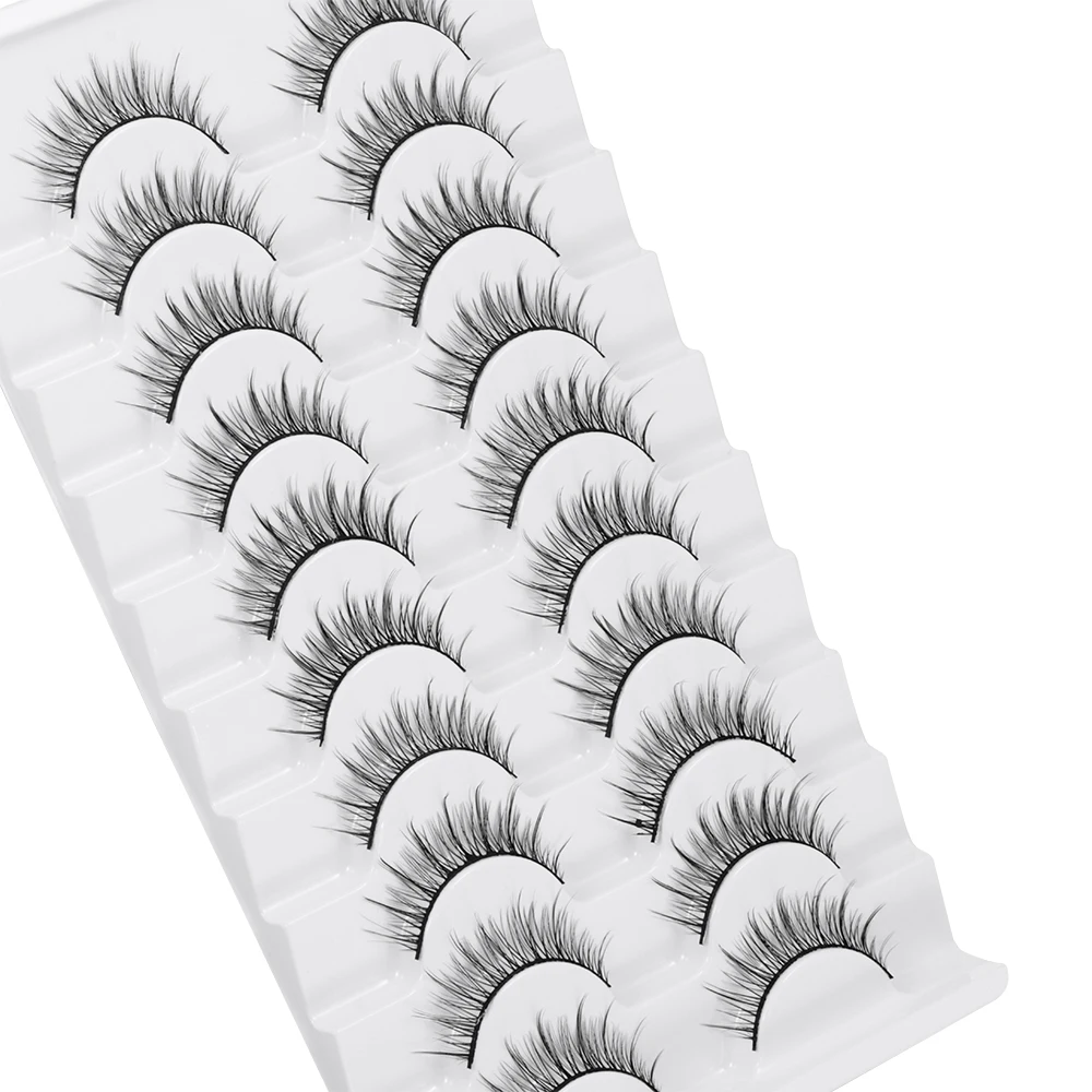 Extensions de cils artificiels en bande complète, faits à la main, longs et naturels, sans cruauté, en faux vison 3D