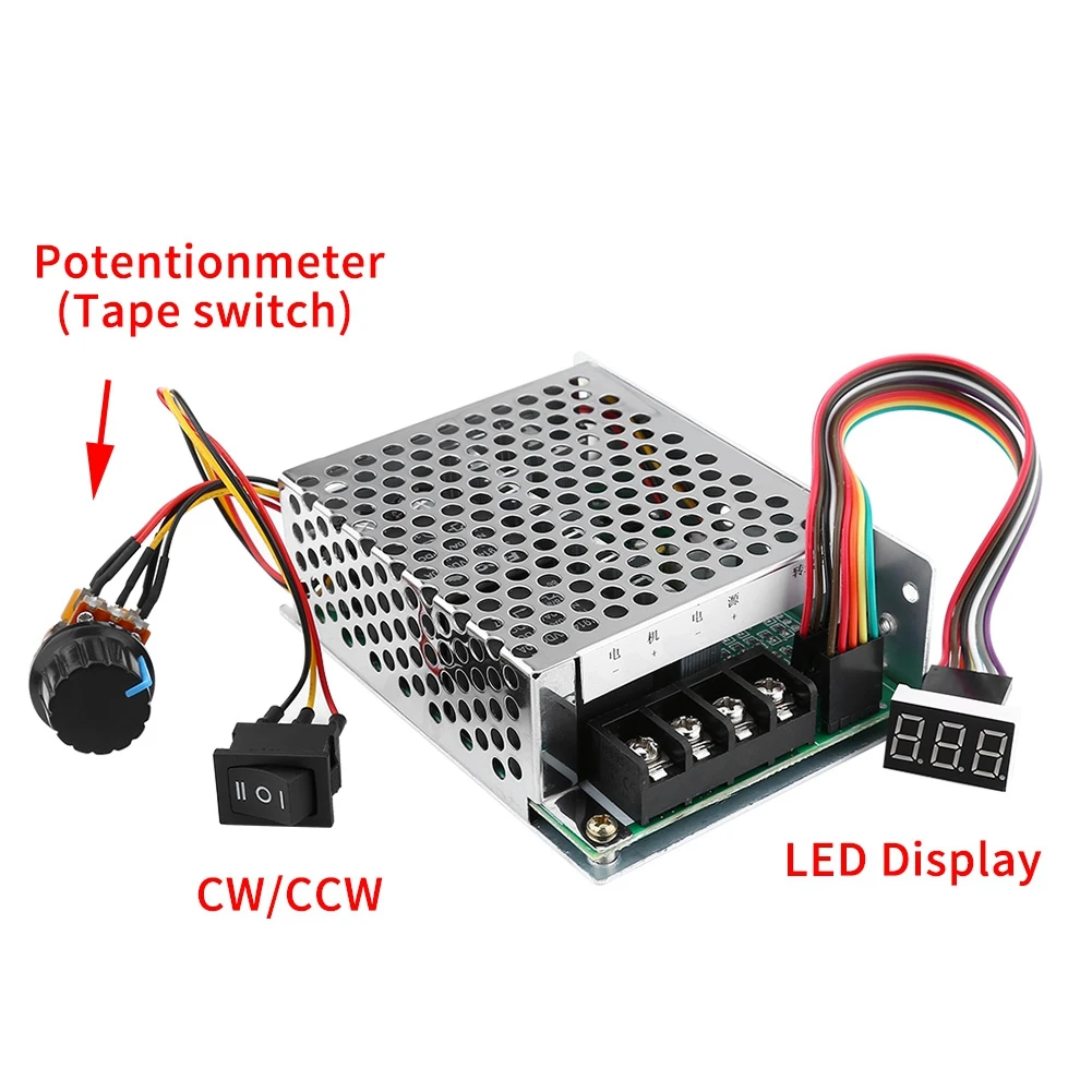 Regulador de velocidad Controlador de velocidad DC10V-55V PWM Controlador de velocidad del motor cepillado CW CCW Reversible con pantalla de dígitos