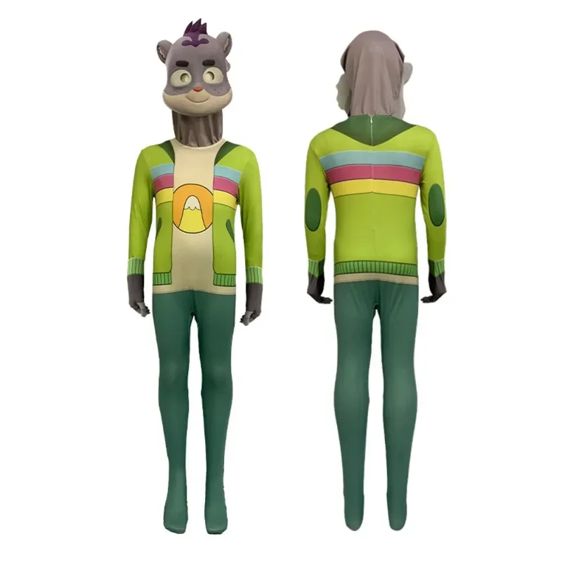 ZA01 Аниме The Creature Cases Kit Casey Косплей Костюм Детский Комбинезон Маска Полный Комплект Сэм Снег Ролевая Игра Боди Хэллоуин PaZa0@