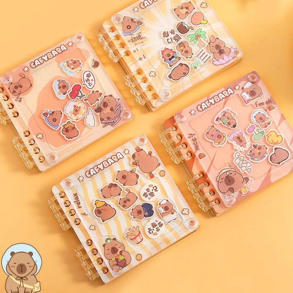 Portable Acrylic Shaking Capybara Book Hand Ledger Memorandum Capibara Pocket Book Loose-leaf DIY Kapibara Notebook Study