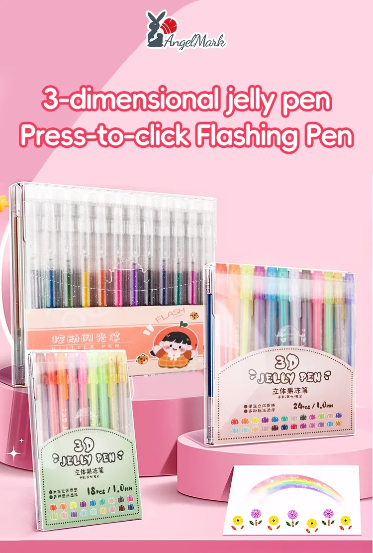 8/12/18/24/36/48 Farben Flash Stifte/Einziehbare Glitter Gel Stifte Handschrift Stifte für Schreiben Notizen Kunst Färbung Zeichnung DIY – Detail 1