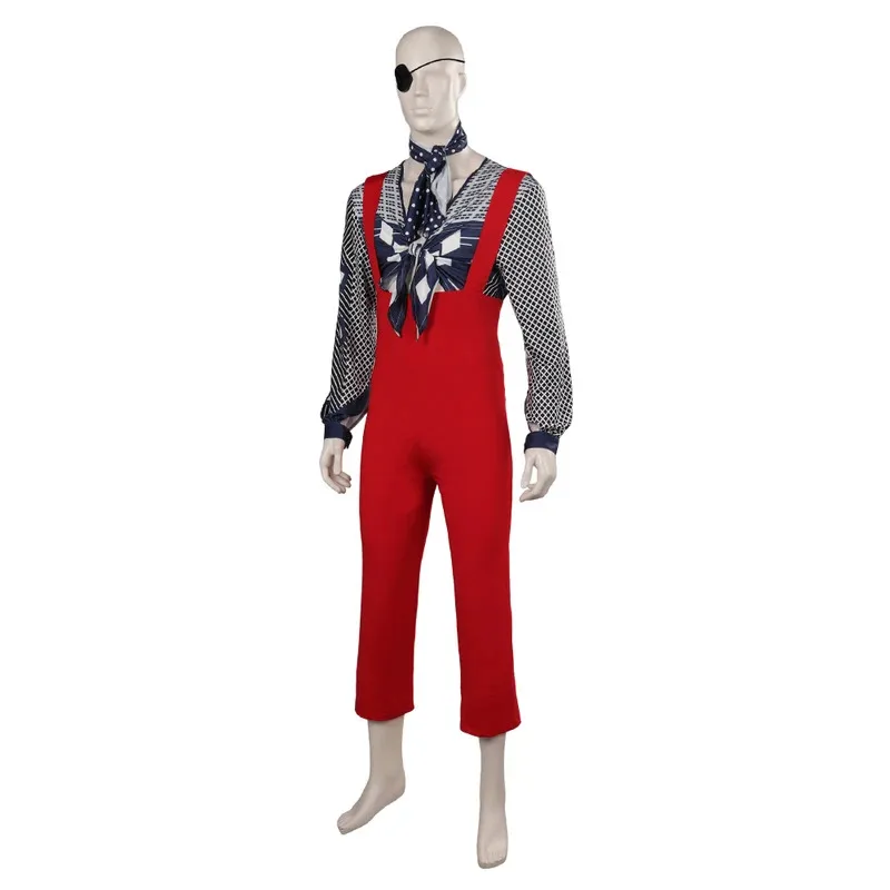 David Legend Bowie Cosplay The Thin White Duke Costume Disguise Adult Men Overalls Shirt Scraf Fantasia Halloween Carnival Suit