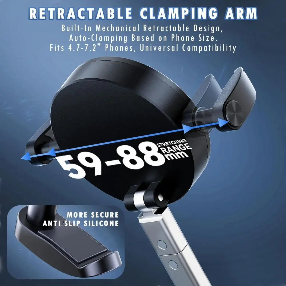 

Магнитный держатель для телефона на присоске с растягивающимся зажимом Регулируемый адсорбционный кронштейн Многофункциональная вращающаяся подставка для телефона