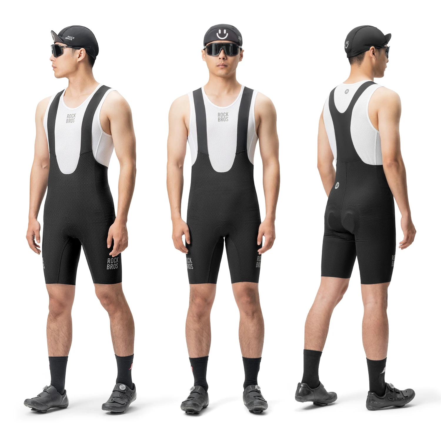 ROCKBROS Cycling Bib Shorts Sun Protection Elasticity 6Hours Riding Bicycle Bib Pants Lightweight Non-slip Bicycle Shorts Tights