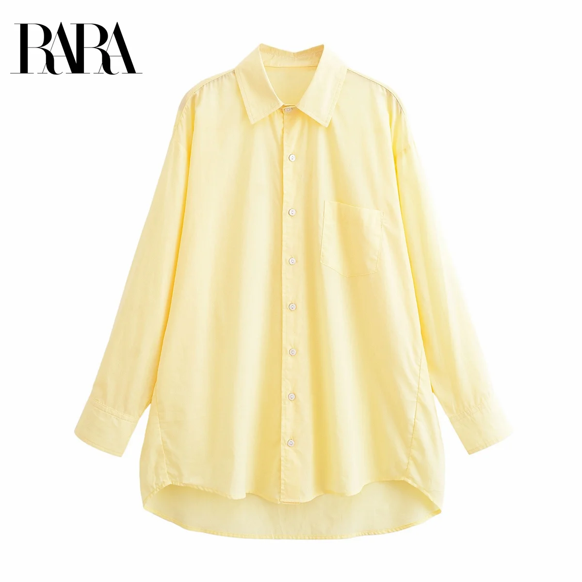 

RARA2025 Womens Summer New Style Pocket Decorated Casual Loose Fashion Lapel Long Sleeve Single Breasted Shirt Top