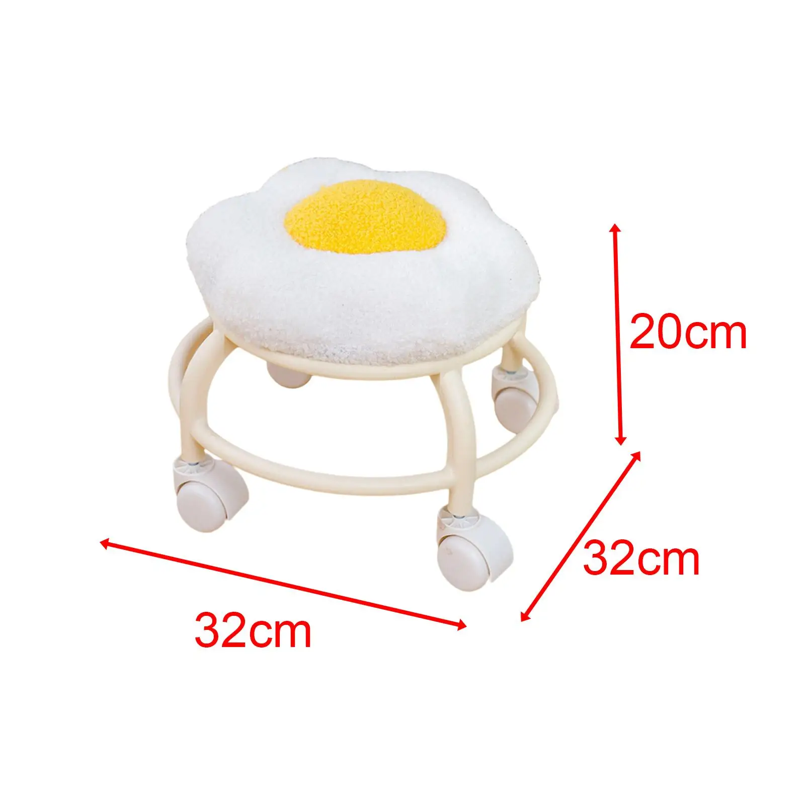 Low Roller Seat Small 360 Degree Rotating Rolling Stool Sturdy Pulley Wheels Stool for Office Library Barber Shop Salons Home