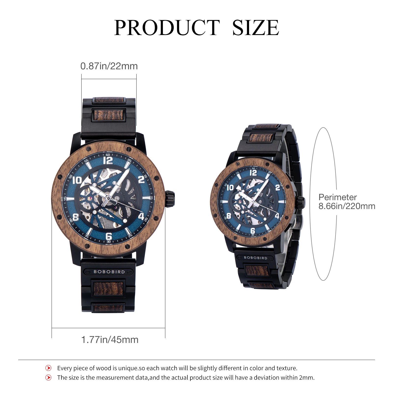 BOBO BIRD Automatic Mechanical Watch Men Wooden Wristwatch New Top Business Custom Engraved Wood Watch Great Christmas Gift Box