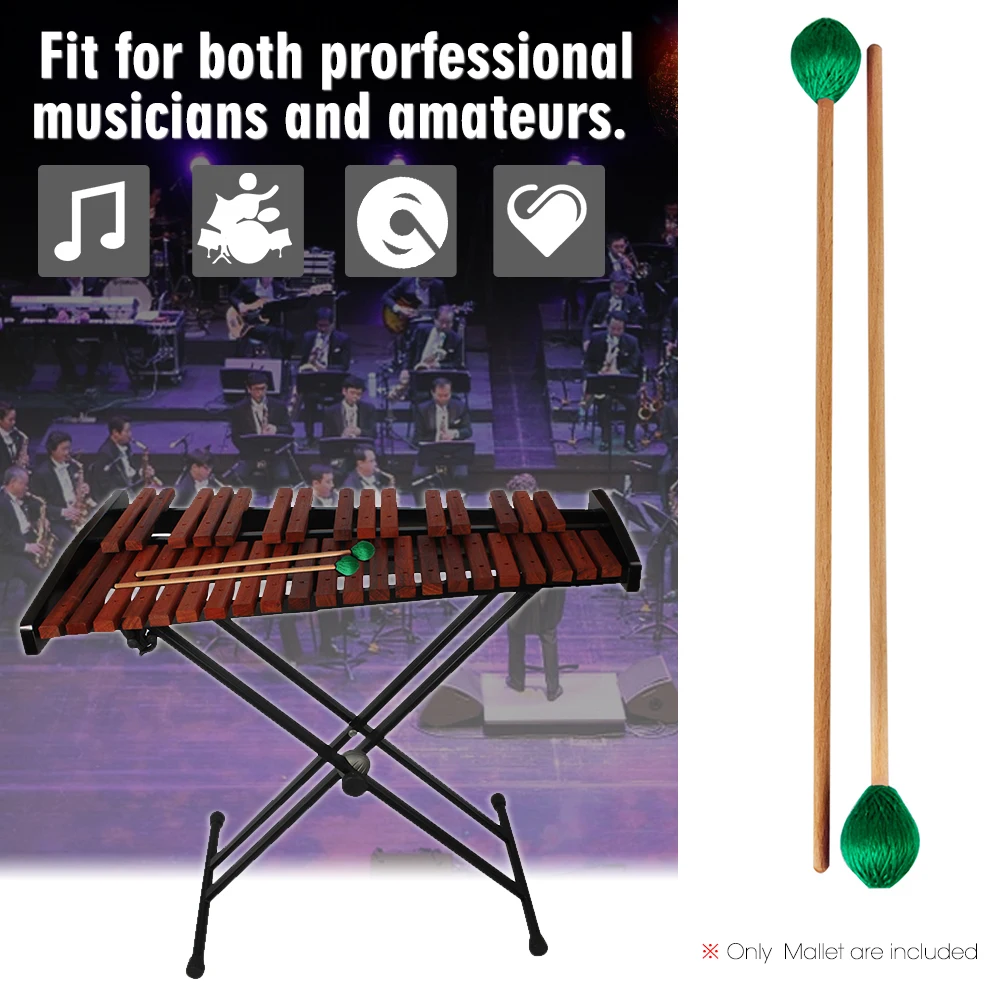Middle Marimba Stick Mallets Xylophone Glockensplel  with Beech Handle Percussion Kit Musical Instrument Accessories Malle