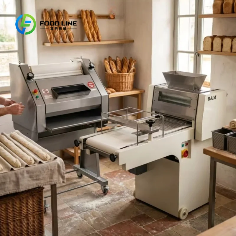 Commercial Compact Round Dough Moulding Machine, Industrial Bread Moulder for Toast Loaves and French Baguette Forming