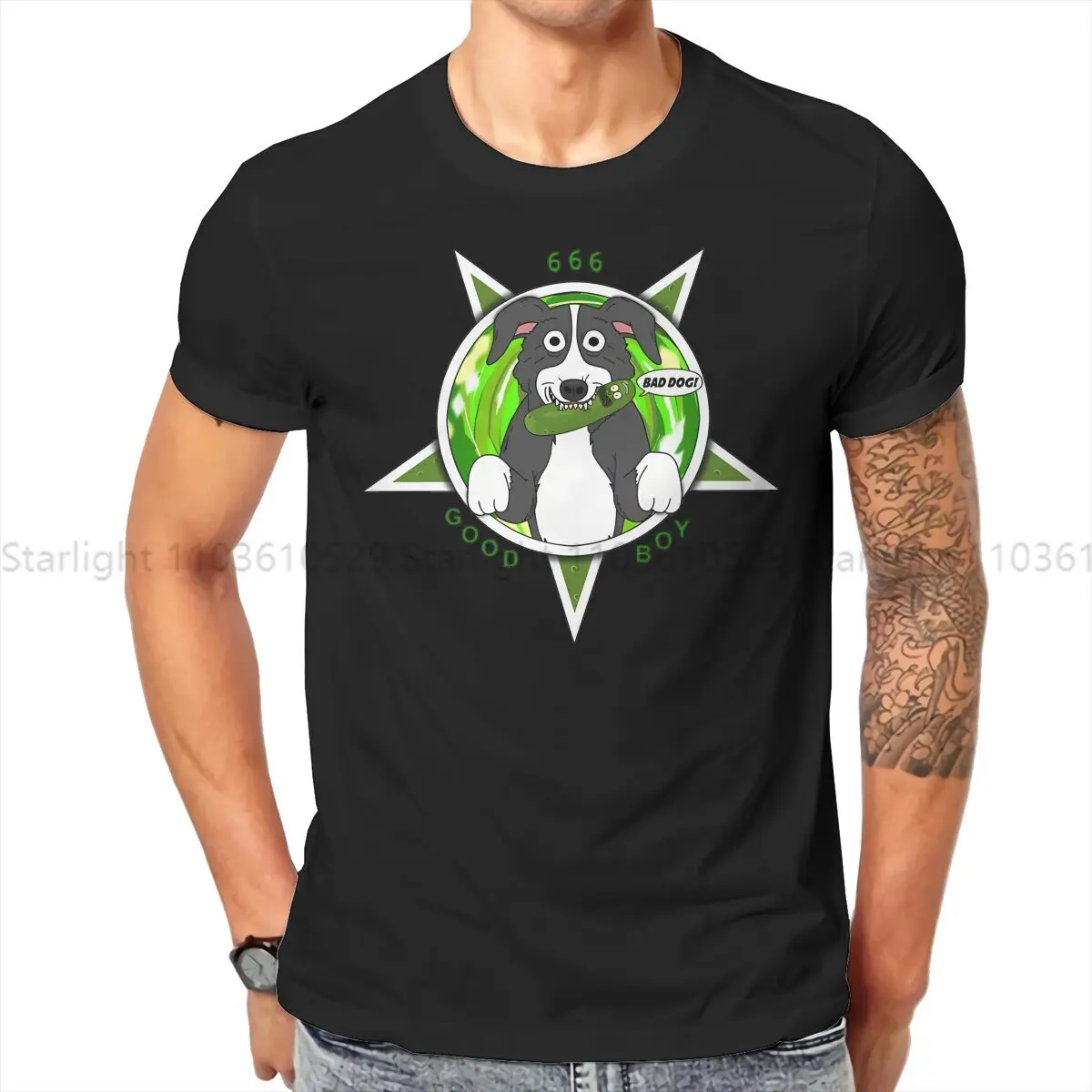 666 TShirt For Men Mr Pickles Clothing Novelty T Shirt Homme