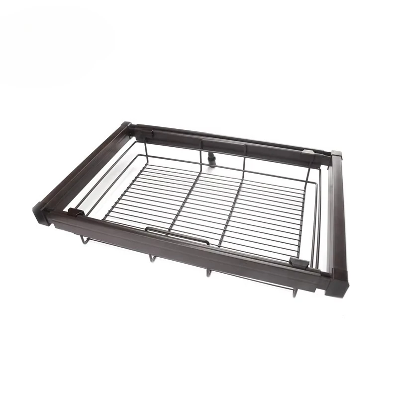 Wardrobe storage device Wardrobe storage rack Storage basket hanger Wholesale soft close-fitting pull-out pants rack