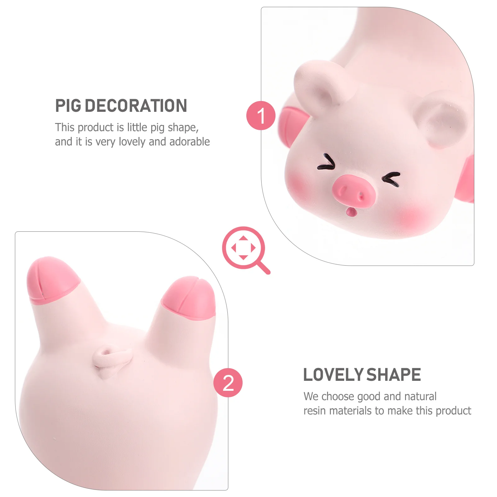 

Little Pig Phone Holder Pink Simulation Resin Decoration Pig Ornament Desktop Decor Cute Creative Table Decor for Home Office