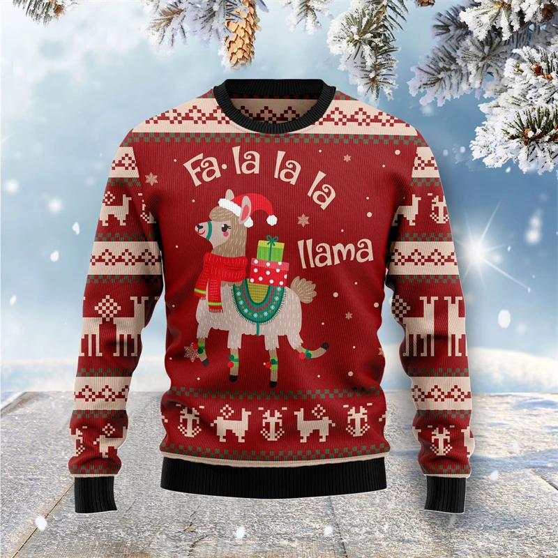 Funny Rex Christmas Ugly Sweatershirts New Cartoon Anime Women Men Pullover 2025 Fashion Street Holiday Party Boys Gift Sweater