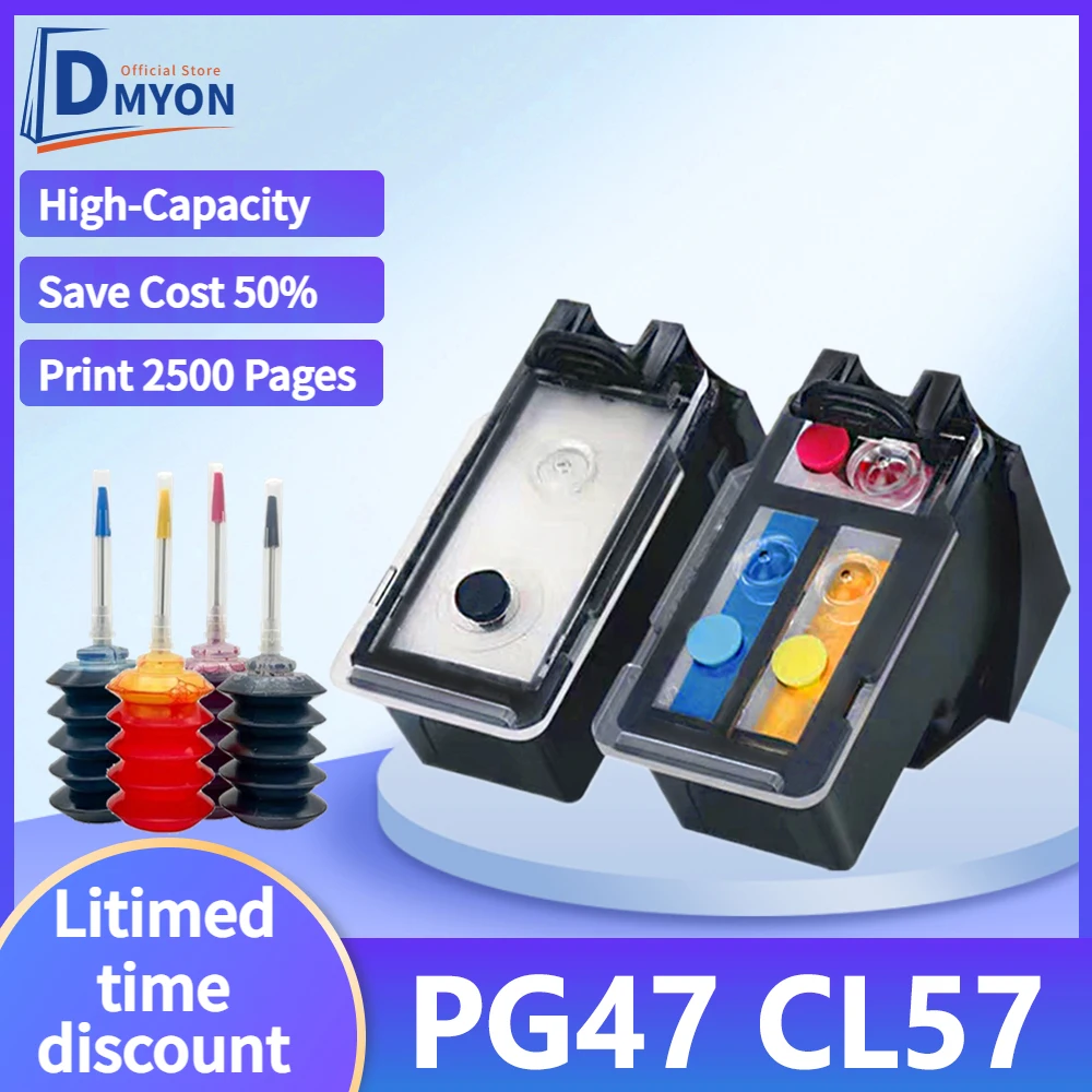 

pg47 cl57 Remanufactured Replacement Ink Cartridge PG-47 CL-57 for canon printer pixma cartridge E400 E410 E460 E470 E480 E4270