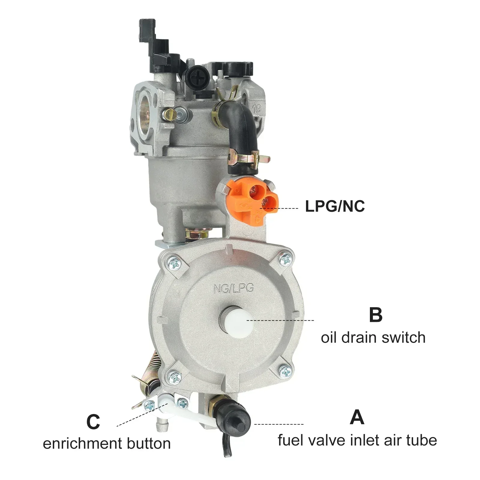 LPG168 170 Gasoline Generator Dual Fuel Carburetor Kit 1KW To 3.5KW 168F 170F 6.5HP 2-3KW LPG/NG Conversion Kits Generator Parts