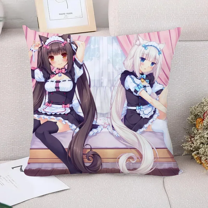 Cushion Cover 45*45 NekoPara Pillowcases for Pillows 45x45 Cushions Covers for Bed Pillows Pilow Cases Car Decoration Pillowcase