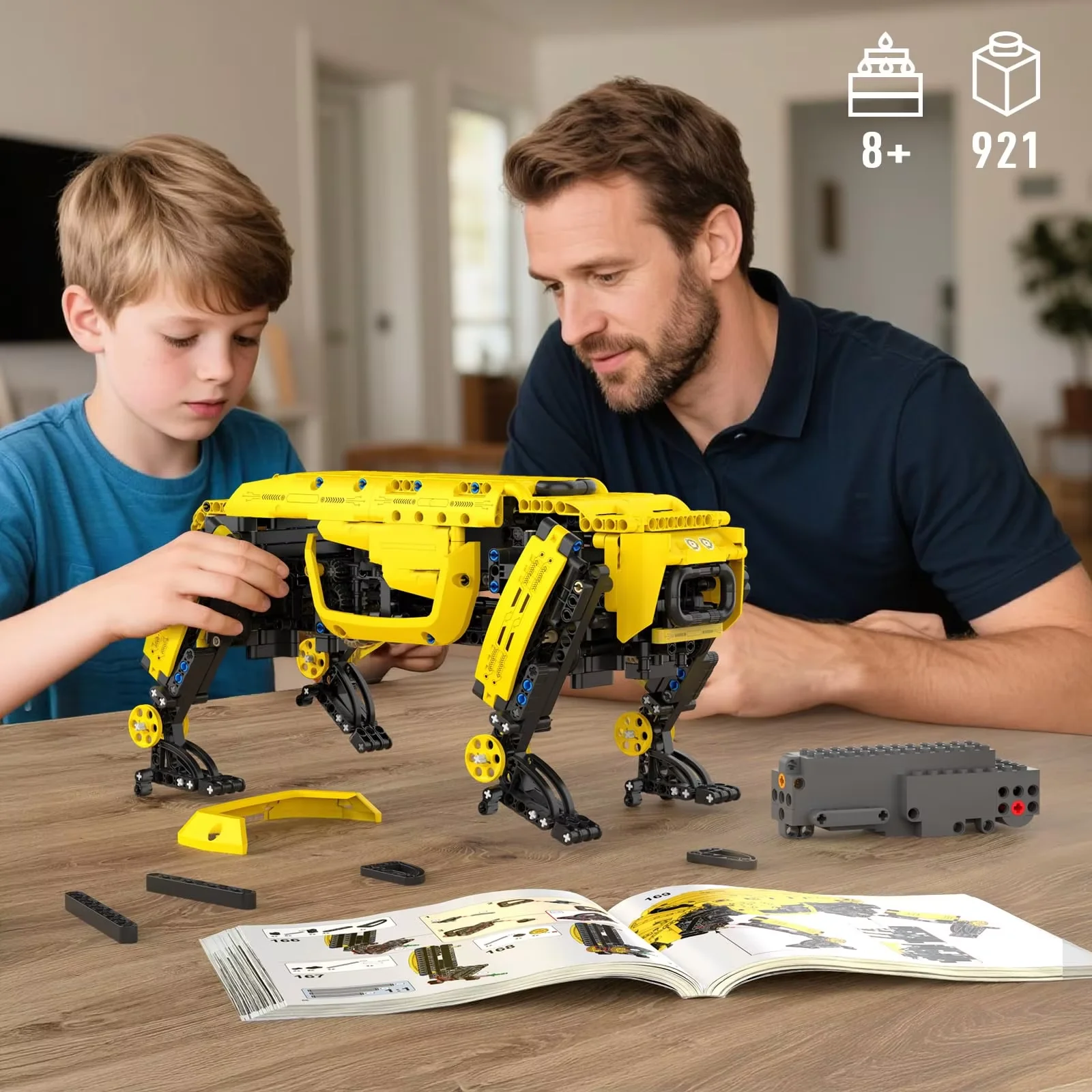 936PCS RC Robot Hond Bouwstenen Kinderen STEM Speelgoed Gemotoriseerde Boston Dynamics Alpha Hond Model Cadeaus voor Jongens en Tech liefhebbers