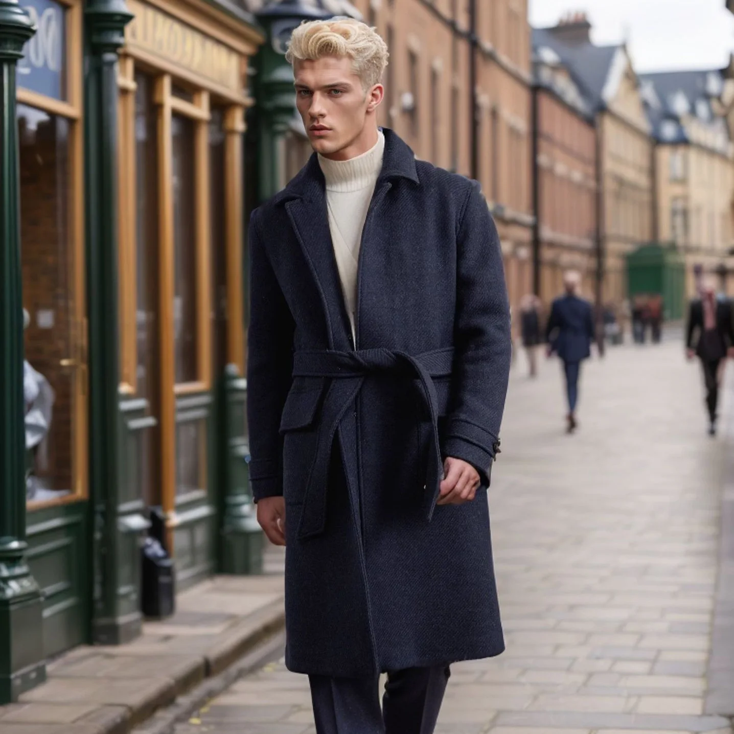 

Wool Blend Man Short Coat Mans Nordic Abstract Geometric Patchwork Asymmetric Irregular Bohemian Boho Harajuku Streetwear Style