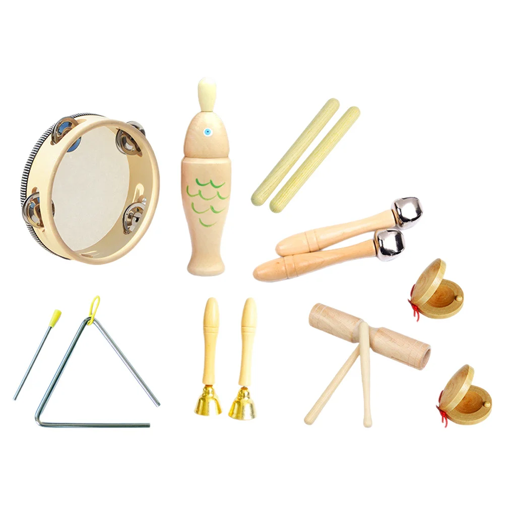 

1Set Kids Musical Instruments Wooden Percussion Durable Safe Educational Gift Toddler Sound Recognition Creativity Relief