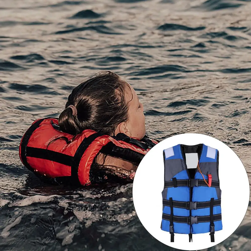 Stain Resistant Life Vest Secure Fit Adult Life Jacket for Water Sports Boating Safety Stain Resistant Polyester with Adjustable