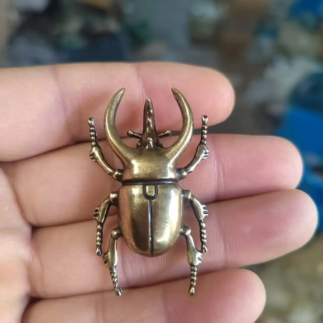 Insect Trypoxylus Figurines Miniatures Tea Pet Funny Beetle Crafts Collection Desktop Small Ornament Home Decoration