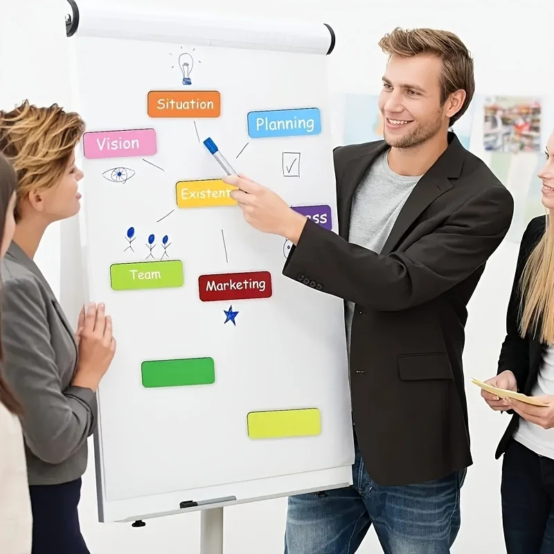 20 шт. многоразовые магнитные этикетки для сухого стирания — красочные стираемые маркеры для домашних заданий, заметок на холодильник, организация офиса и дома