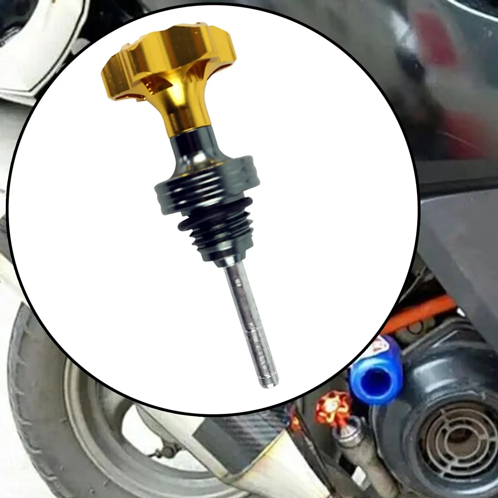

Universal Engine Oil Dipstick Cap Aluminum Alloy Motorcycle Oil Level Gauge Easy Install for 125cc Motorbike