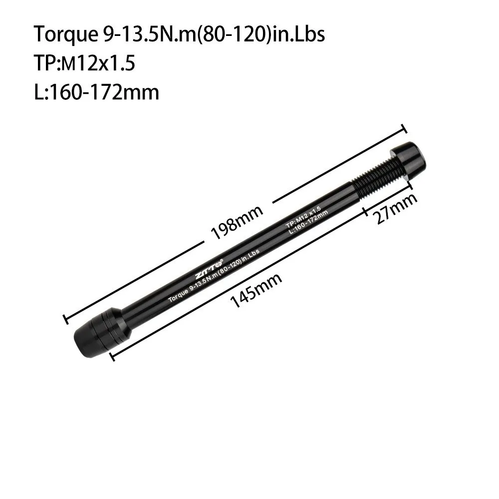 ZTTO Trainer Thru Axle Adapter M12x1.0/1.5/1.75 Thread 160-172 166-178mm Thru Axle Riding Platform Quick Release Skewers