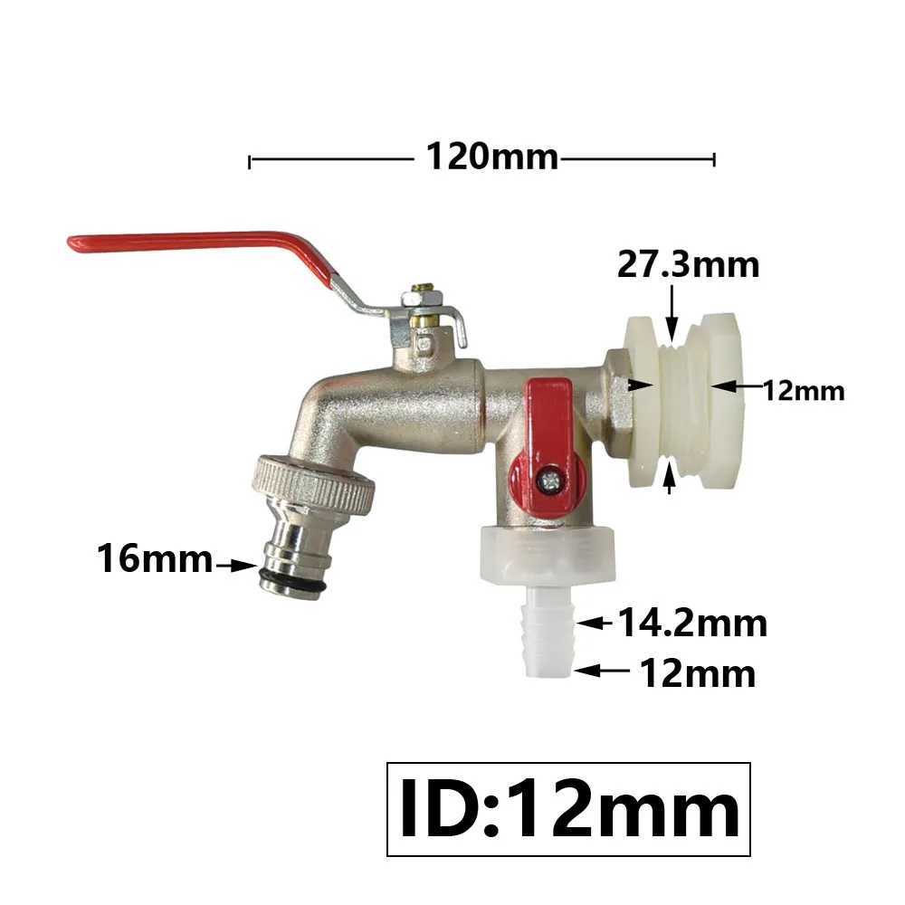 S60 gwint stromy IBC łącznik zbiornika x 16mm 1/2 \'\'3/4\'\' łącznik wody Adapter ogród domu wymiana zawór montaż kran
