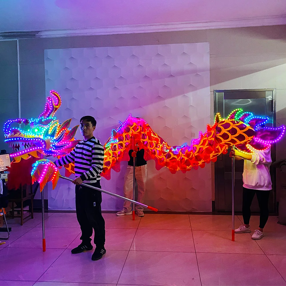 LED Chinese traditional dragon dance props Halloween New Year party glow-in-the-dark dragon dance bar atmosphere props dragon