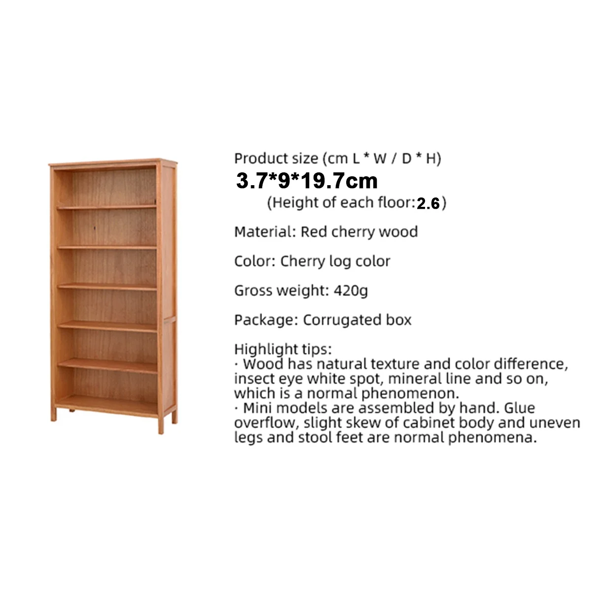 1/10 Bjd Ob11 mobili per casa delle bambole in miniatura Mini modello libreria/scaffale/armadietto accessori per casa delle bambole bianco