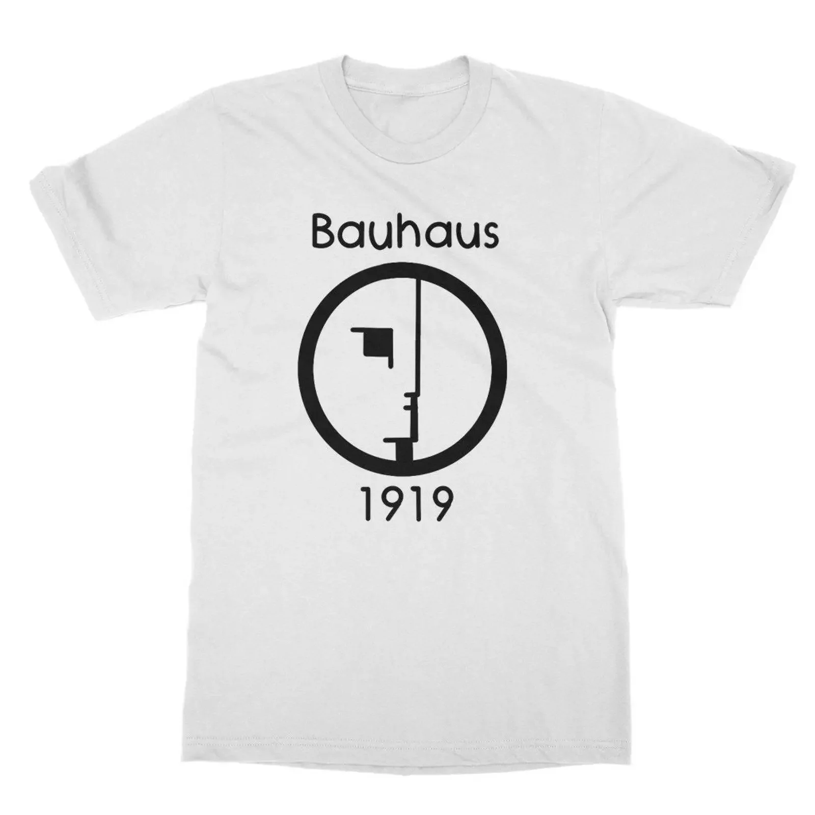 Bauhaus Signet Modern Classic T Shirt Worldwide Shipping Made in the UK vintage Washed Stretched Top For Everyday Wear