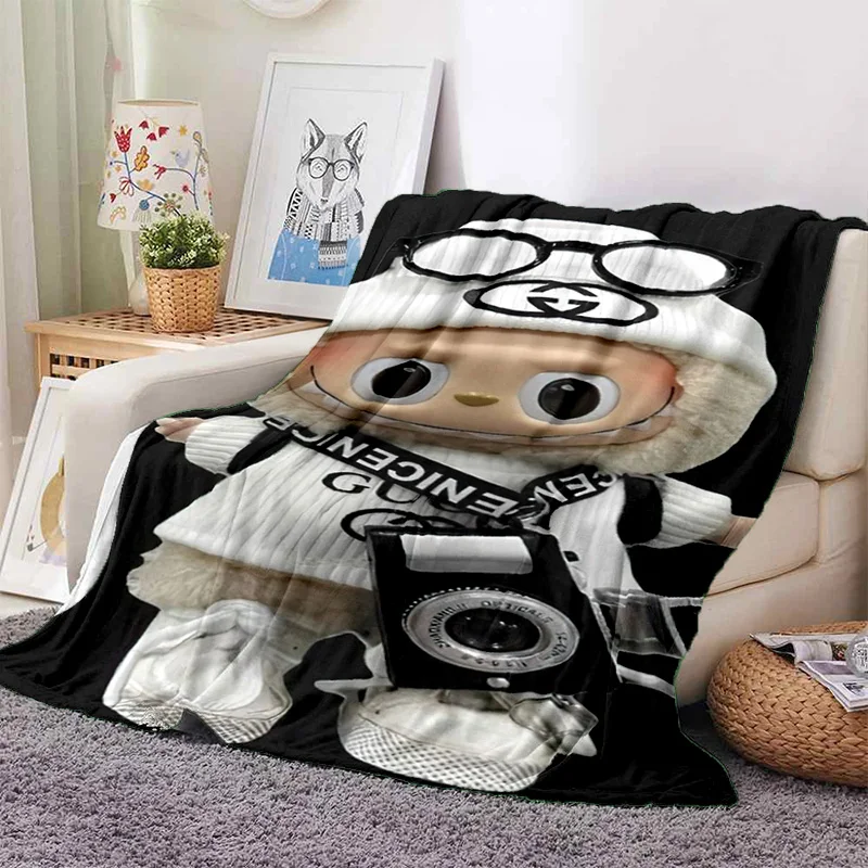 Trendy IP Nordic Forest Elf Image THE MONSTERS LABUBU Blanket Cute Cartoon Doll Sofa Cover Bed Sheet cooling blanket