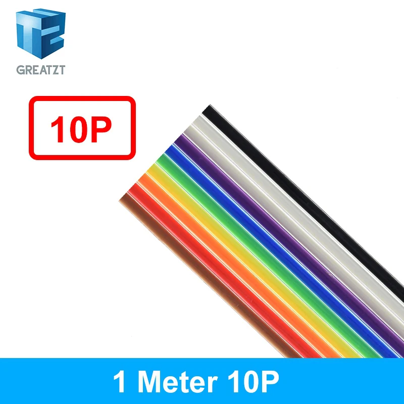1/2Meter 10P/12P/14P/16P/20P/26P/34P/40P/50P 1.27mm PITCH Color Flat Ribbon Cable For DuPont Wire for FC For Dupont Connector