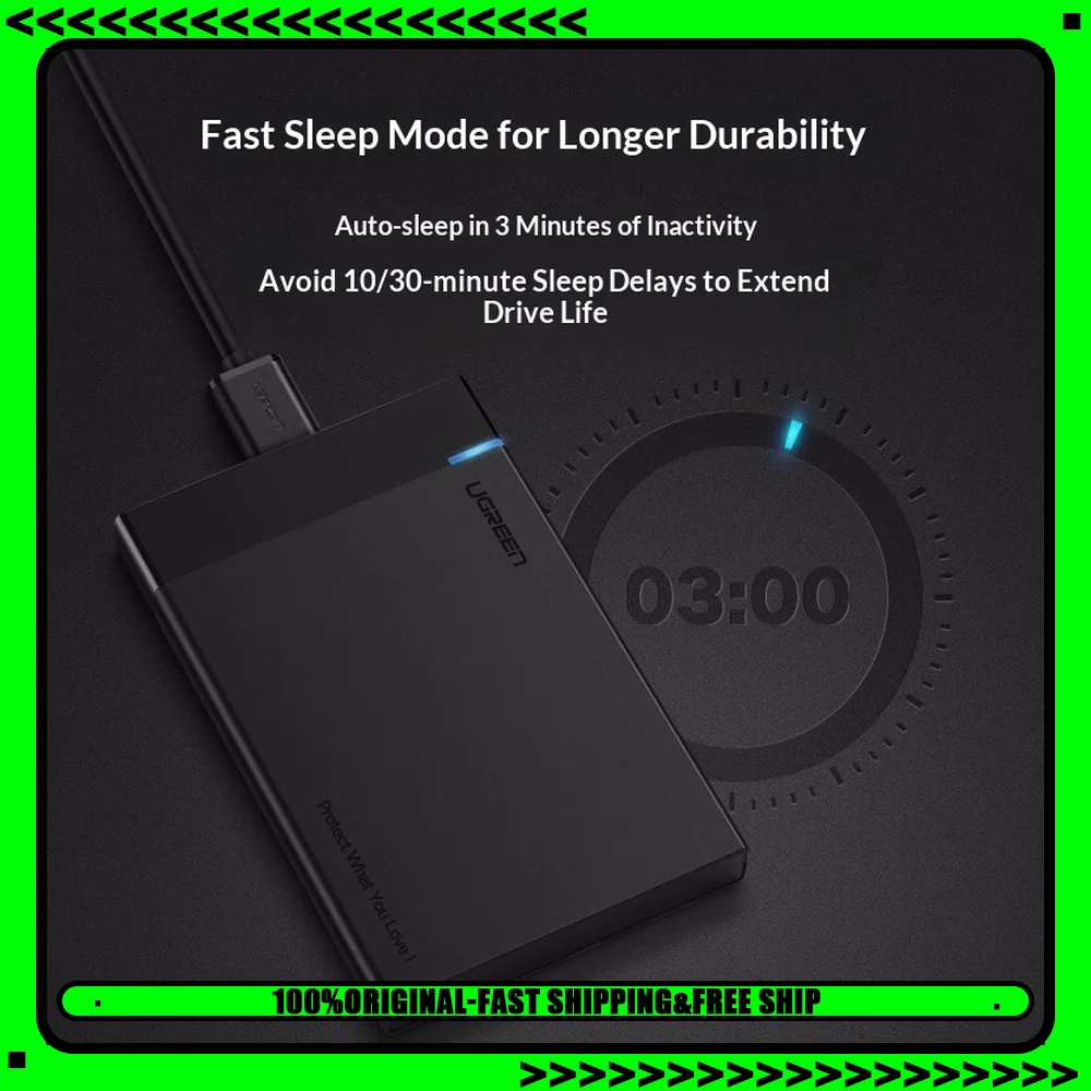 UGREEN US221 30848 2.5 Inch SATA to USB 3.0 External Hard Drive Enclosure with Detachable Micro USB Cable