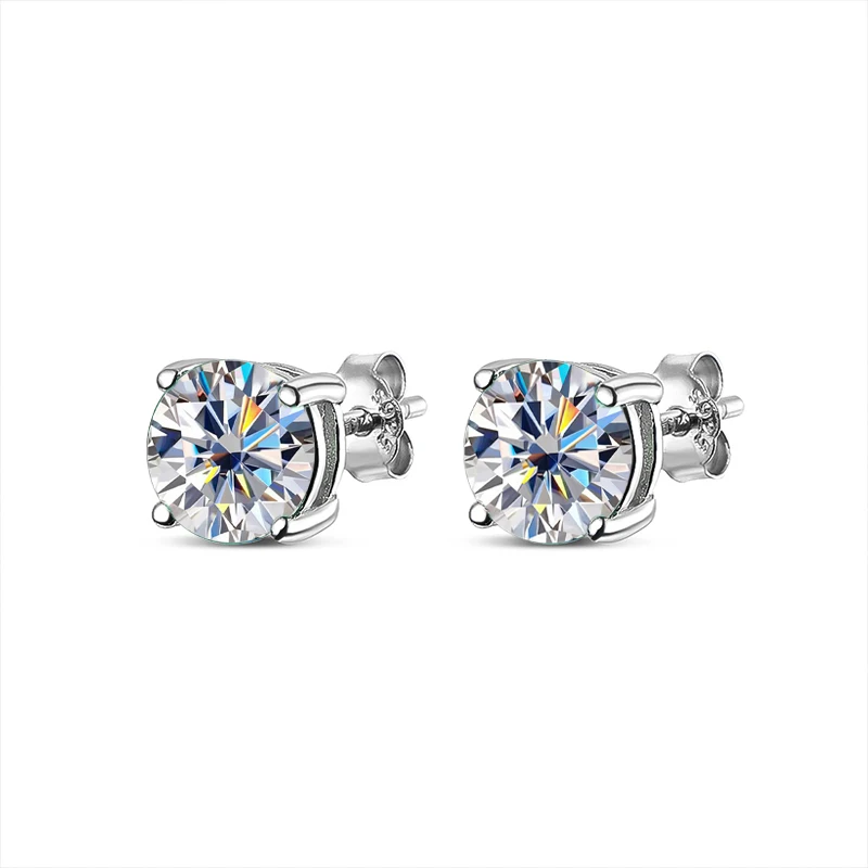 Ewya gra zertifiziert 0,1-2ct farbig grün rosa Moissan ite Ohr stecker für Frauen Sterling Silber Ohr stecker edler Schmuck