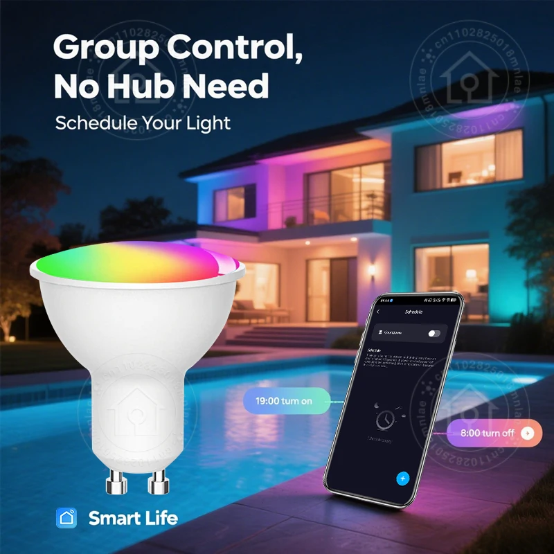 Tuya الذكية واي فاي GU10 LED لمبة 5 واط 7 واط 9 واط 220 فولت 110 فولت الأضواء مصباح RGBCW الحياة الذكية APP يعمل مع أليكسا جوجل المنزل التحكم الصوتي