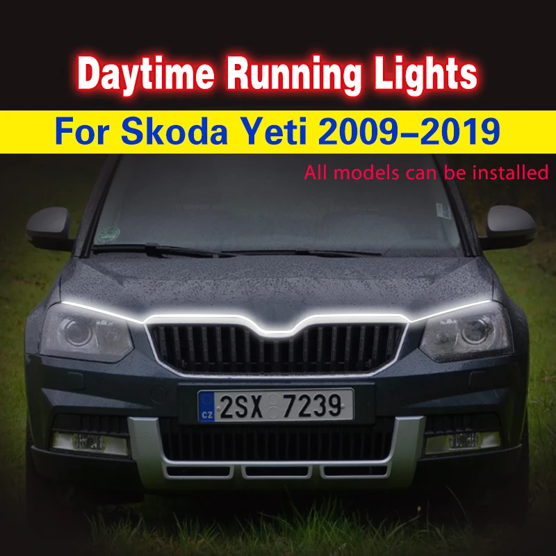 1Pcs LED Daytime Running Lights for Skoda Yeti 2009-2019 DLR Lamps Headlamp Daylight Car Decorative Atmosphere Lamps DRL 12v