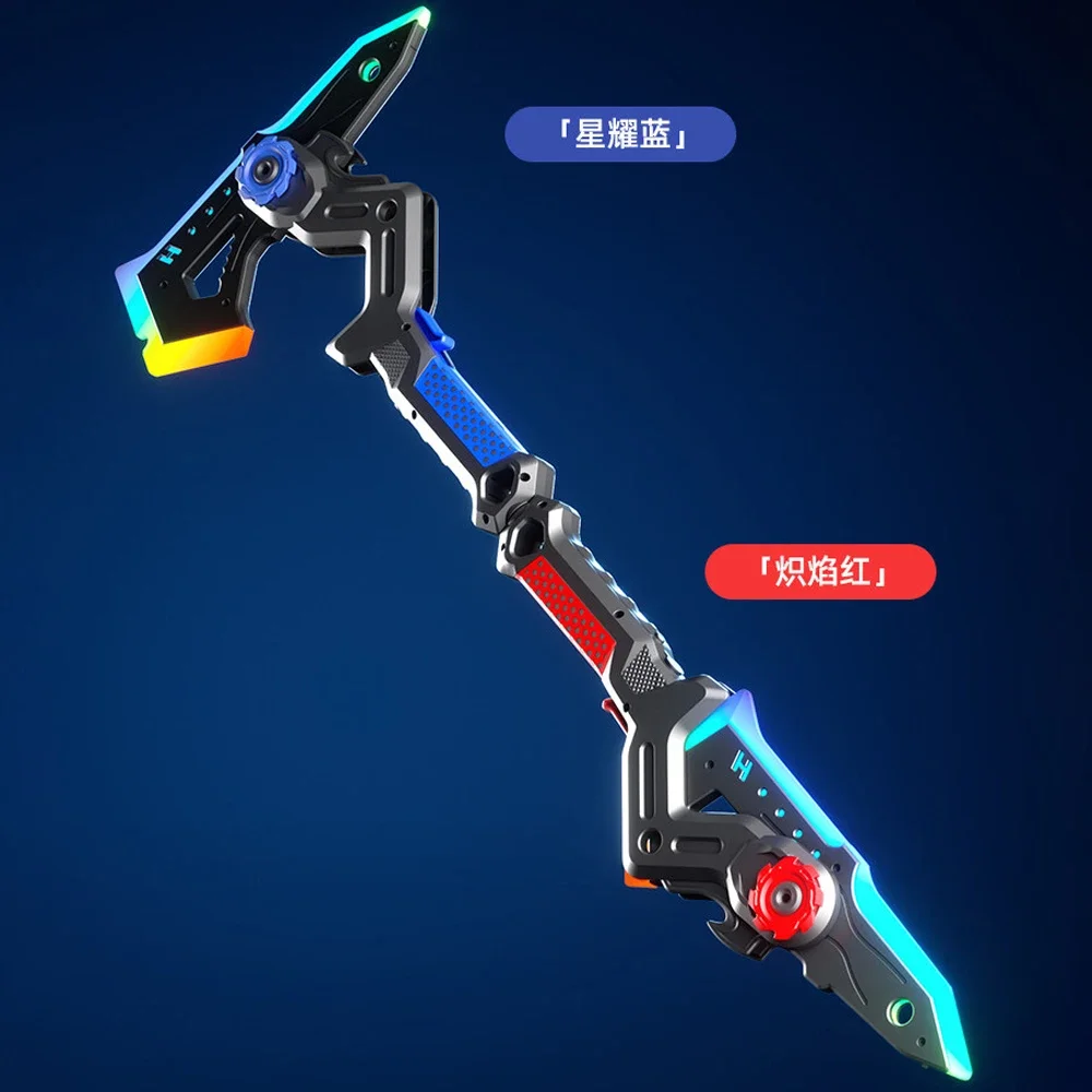 Brinquedo de Machado de Batalha Transformável 2 em 1 com LED Brilhante e Som de Vibração, Acessório Criativo para Cosplay para Crianças e Meninos, Jogo Interno e Externo