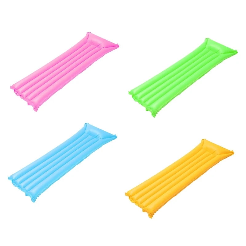 Adult Inflatable Water Float Mattress with Headrest End and Ribbed PVC Structure for Pool Floating and Beach Rest during Summer