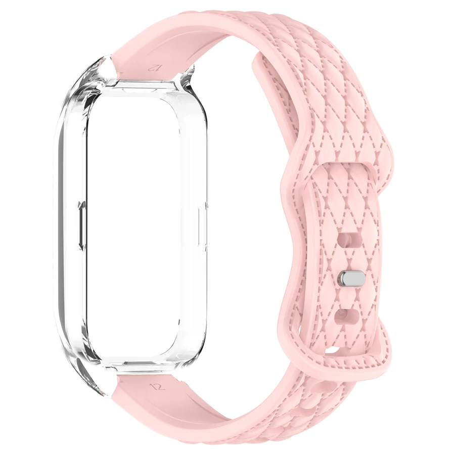 Cinturino in silicone 3D per cinturino attivo Mi Band 9 8 per Xiaomi Smart Band 8 attivo per cinturino da polso Redmi Band 3 2 con custodia per PC